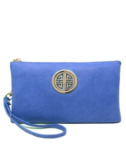 Womens Multi Compartment Functional Emblem Crossbody Bag With Detachable Wristlet WU020L RBLUE